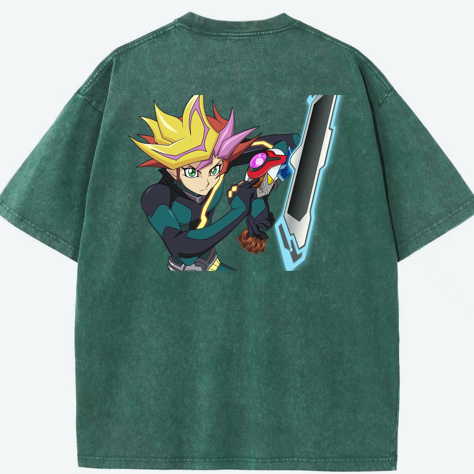 （画像用） 遊☆戯☆王 Yu-Gi-Oh! 綿100% ヴィンテージ風 半袖Tシャツ（背面プリント）